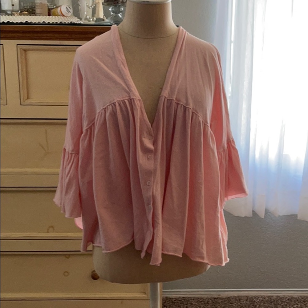 Pink crop top large